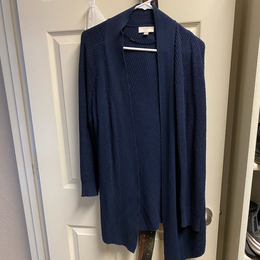 3/$20 tops Loft outlet petite medium navy Cardigan